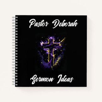 Doppelseitige Deckkirche Sermon Personalisiert Notizbuch