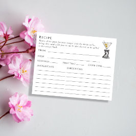 Doppelseitige Dirty Martini-Themenkarte Begleitkarte