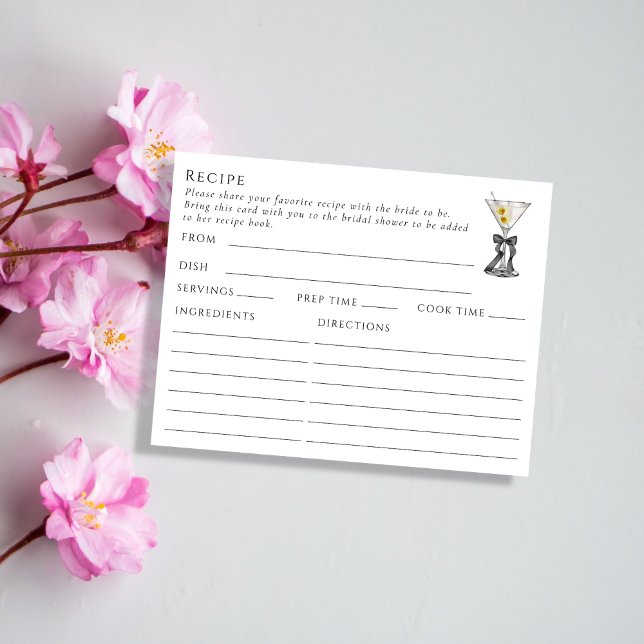 Doppelseitige Dirty Martini-Themenkarte Begleitkarte (Von Creator hochgeladen)