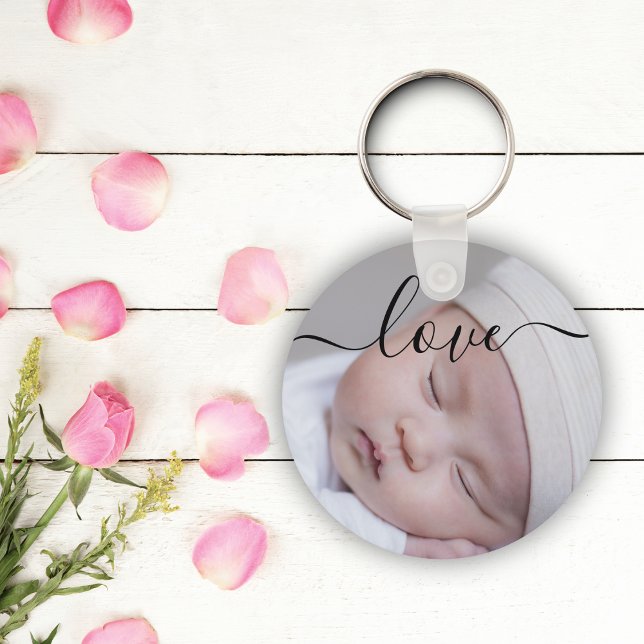 Doppelseitige Foto-Liebe Brush-Skript benutzerdefi Schlüsselanhänger (Von Creator hochgeladen)