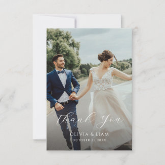 Doppelseitige Hochzeitskarte mit Foto