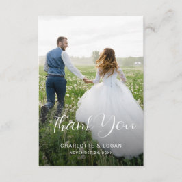 Doppelseitige Hochzeitskarte mit Foto Dankeskarte