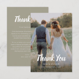 Doppelseitige Hochzeitskarte mit Foto Dankeskarte