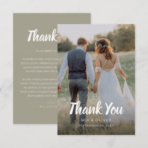 Doppelseitige Hochzeitskarte mit Foto Dankeskarte