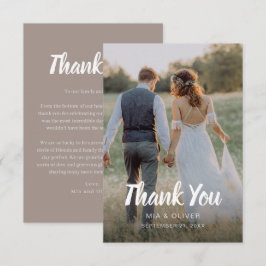 Doppelseitige Hochzeitskarte mit Foto Dankeskarte