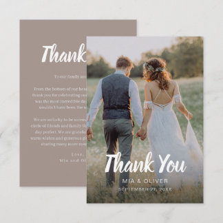 Doppelseitige Hochzeitskarte mit Foto Dankeskarte