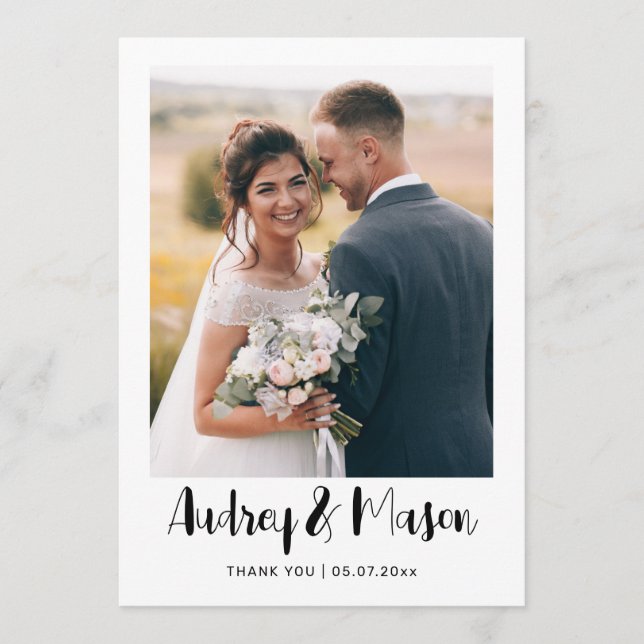 Doppelseitige Hochzeitskarte mit Foto Feiertagskarte (Vorderseite)