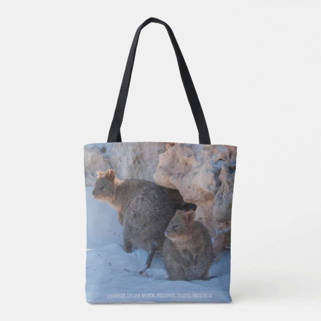 Doppelseitige niedliche Quokkas am Strand Tasche (Rückseite)