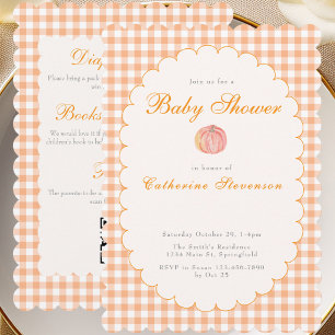 Doppelseitige orange Kürbis-Baby-Shower-Einladung Einladung
