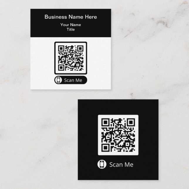 Doppelseitige QR-Code Werbekarten  Quadratische Visitenkarte (Vorne/Hinten)