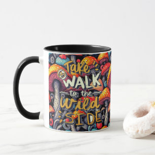 Doppelseitige Retro-Tasse mit Pilz-Magie Tasse