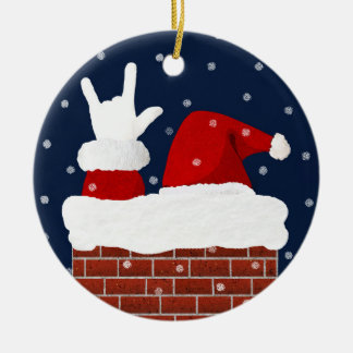 Doppelseitige Santa Ornament mit I Liebe Sie in AS