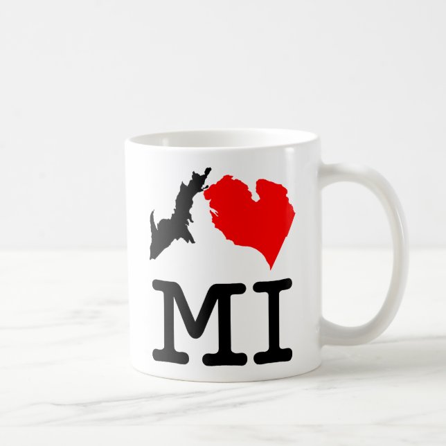 Doppelseitige Tasse ♥ I MI (i-Herz Michigan) (Rechts)