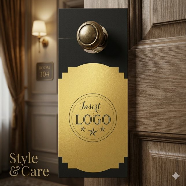 Doppelseitige Türverkleidung mit QR-Code und Logo Türanhänger (Dual-Sided Door Hanger with QR Code and Logo)