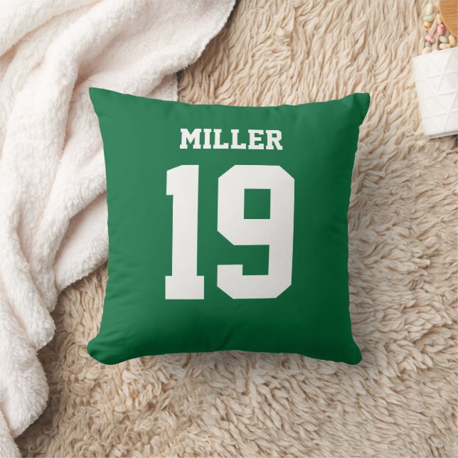Doppelseitige Vorderseite Green White Sports Jerse Kissen (Decke)