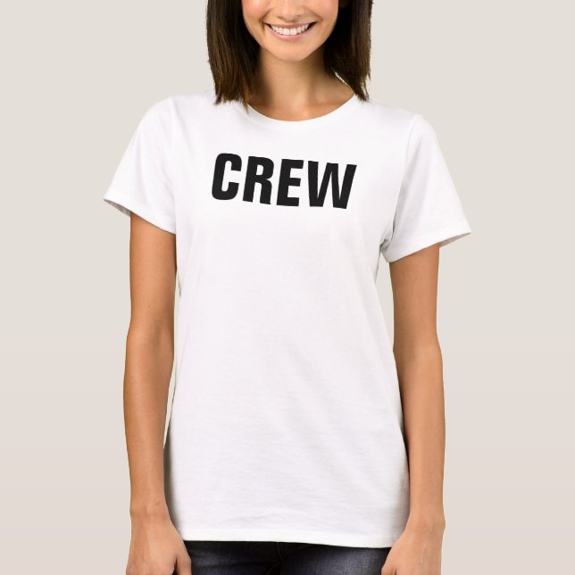 Doppelseitige Vorlage Frauen Crew Mitarbeiter T-Shirt (Vorderseite)