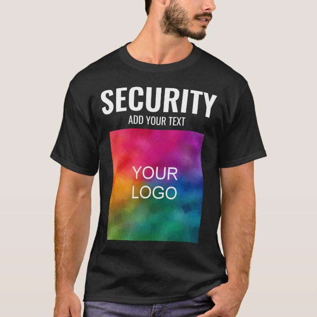 Doppelseitige Vorlage Moderne Mens Security T-Shirt (Vorderseite)