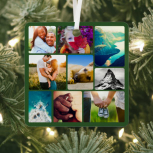 Doppelseitiger 18-Fotos abgerundeter Metallschmuck Ornament Aus Metall