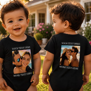 Doppelseitiger Bodysuit, individuelles Foto und Te Baby Strampler