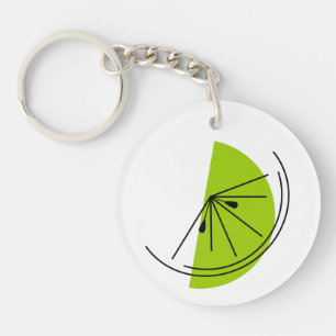 Doppelseitiger Citrus-Limon-Monogramm-Kreis Schlüsselanhänger
