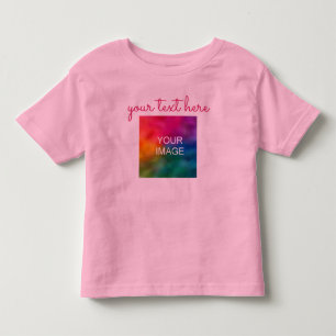 Doppelseitiger Druck Hochladen Foto Text Hinzufüge Kleinkind T-shirt