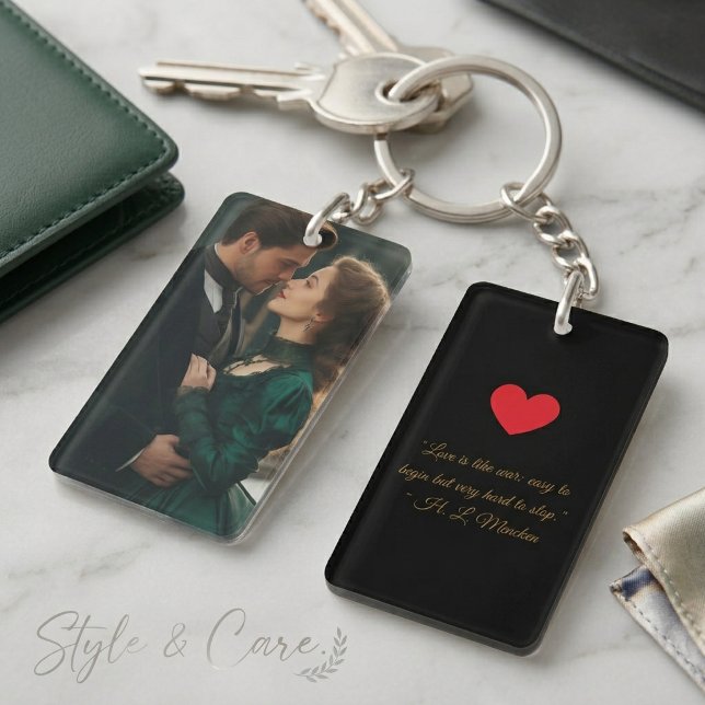 Doppelseitiger Schlüsselanhänger mit Ihrem Bild od (Double-Sided Keychain with Your Image or Text)