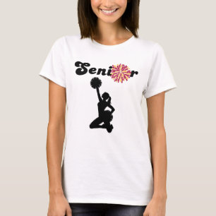 Doppelseitiger Senior Cheerleader in Bordeauxrot u T-Shirt