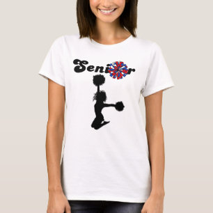 Doppelseitiger Senior Cheerleader Rot & Blau T-Shirt