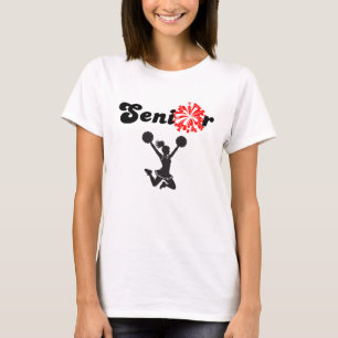 Doppelseitiger Senior Cheerleader Rot & Weiß T-Shirt