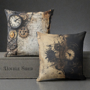 Doppelseitiger viktorianischer Steam Punk Kissen