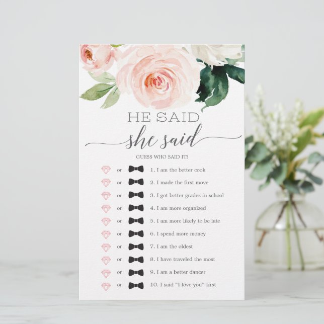 Doppelseitiges Brautparty Blushing Blues (Stehend Vorderseite)