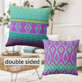Doppelseitiges farbiges Muster boho Kissen
