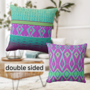 Doppelseitiges farbiges Muster boho Kissen