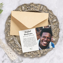 Doppelseitiges Foto Begräbniskarte Dankeskarte