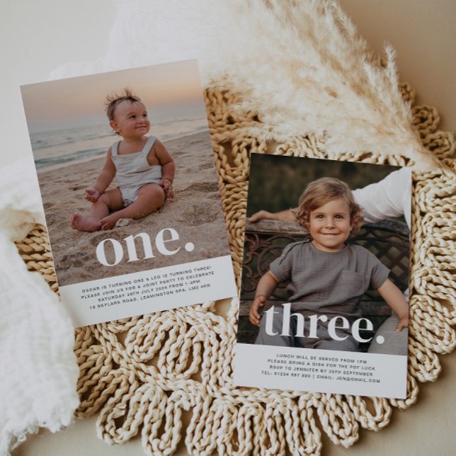 Doppelseitiges Foto Geburtstag - Jungen Einladung (Von Creator hochgeladen)