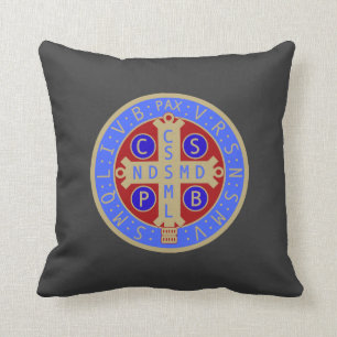 Doppelseitiges Medaillen-Kissen St. Benedict Kissen