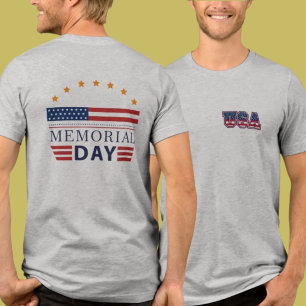 Doppelseitiges USA Memorial Day Patriotisches Tri-Blend Shirt