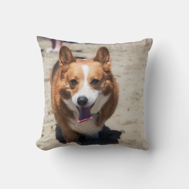 Doppelseitiges Wurfskissen des entzückenden Corgi Kissen (Vorderseite)