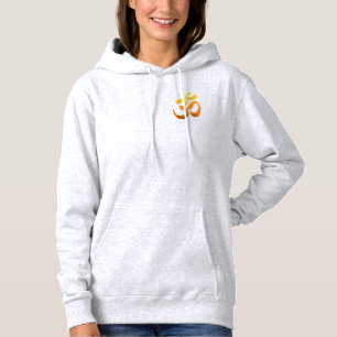 Doppelseitiges Yoga Om Mantra Symbol Gold Sun Dame Hoodie