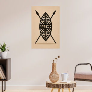 "Doppelspeere   Traditionelle afrikanische Waffen- Poster