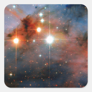 Doppelsterne WR 25 & Tr16-244 - Hubble-Weltraumfot Quadratischer Aufkleber