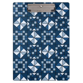 Doppelsternkettenschattierungen von blauem Quilt Klemmbrett