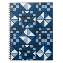 Doppelsternkettenschattierungen von blauem Quilt