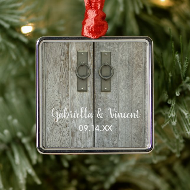 Doppelstocktüren - Hochzeit eines Landes Ornament Aus Metall (Baum)