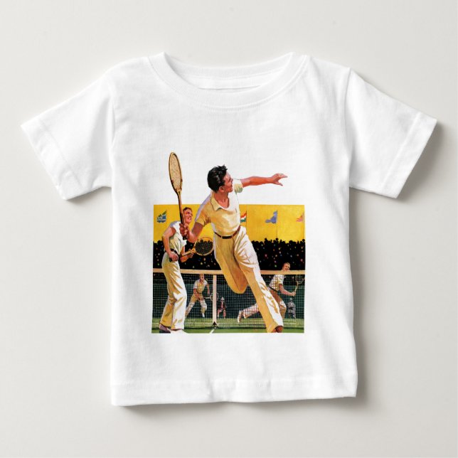 Doppelt-Tennis-Match Baby T-shirt (Vorderseite)
