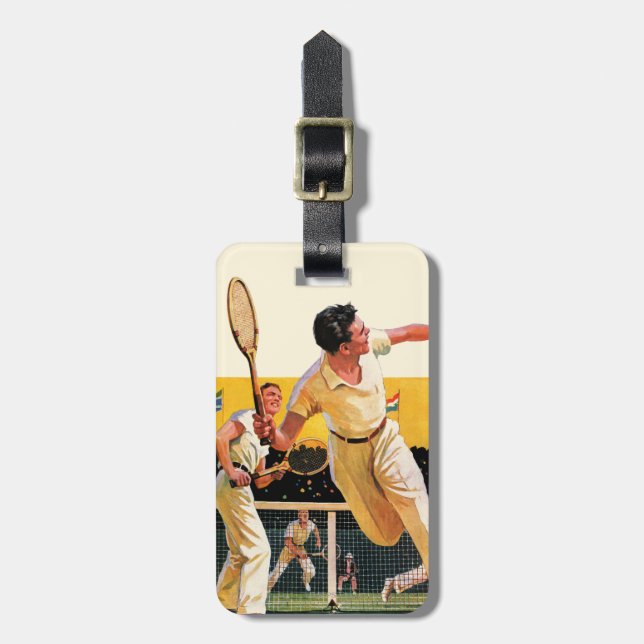 Doppelt-Tennis-Match Gepäckanhänger (Vorderseite vertikal)