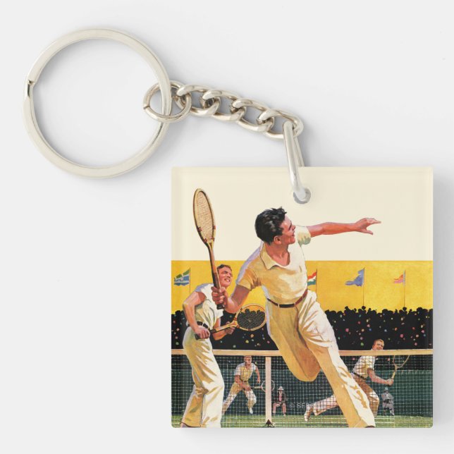 Doppelt-Tennis-Match Schlüsselanhänger (Vorderseite)