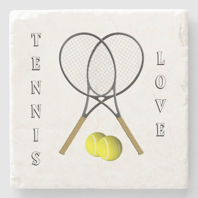 Doppelt-Tennis-Sport-Thema persönlich Steinuntersetzer (Vorderseite)