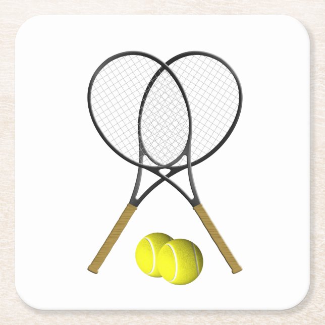 Doppelt-Tennis-Sport-Thema Rechteckiger Pappuntersetzer (Vorderseite)