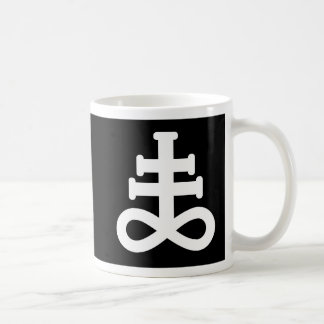 Doppelt-Weiß auf schwarzer Brimstone-Symbol-Tasse Kaffeetasse